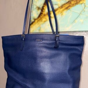 Furla Navy Blue Tote Bag